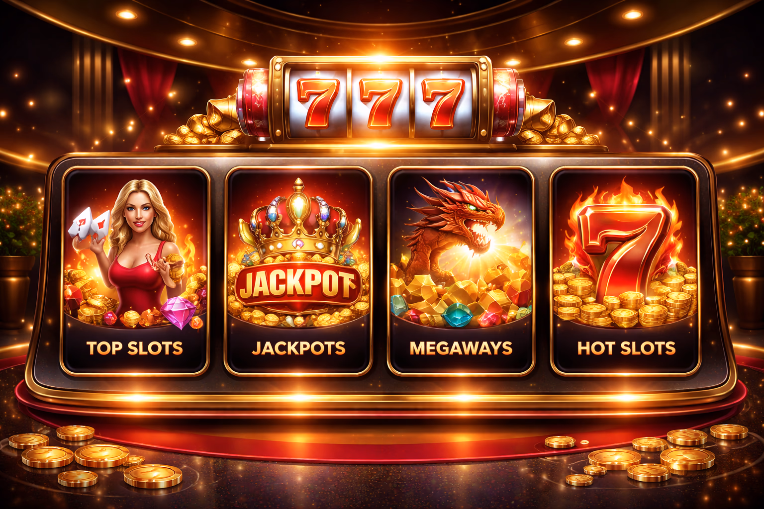 A focused online player reviewing different slot categories on SlottoJAM with colorful game tiles and reel themes displayed.